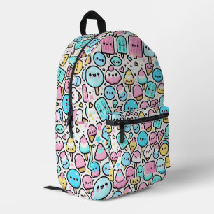 Ice Cream Cone and Popsicle Doodles Printed Backpack