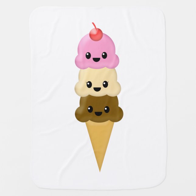 Ice Cream Cone Baby Blanket (Front)