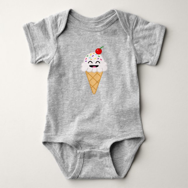 Ice Cream Cone Baby One-Piece Bodysuit (Front)