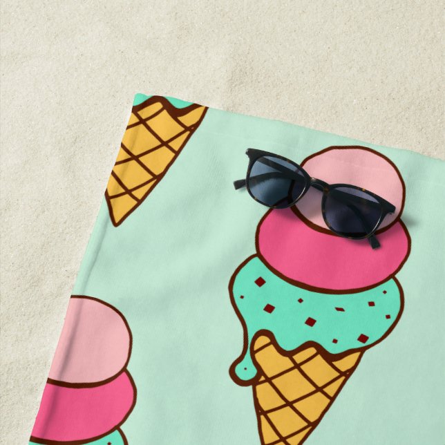Ice Cream Cone Beach Towel Gift (In Situ)