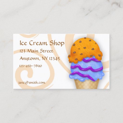 Customizable Ice Cream Cone Business Card