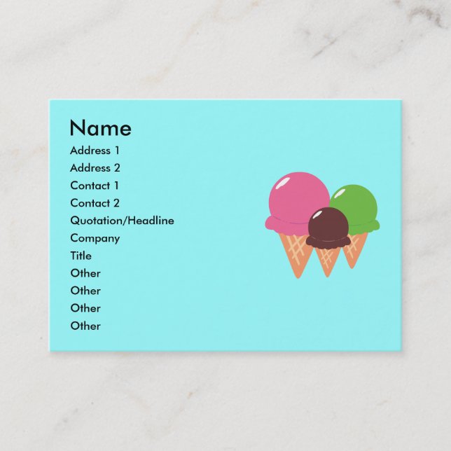 Ice Cream Cone Business Cards (Front)