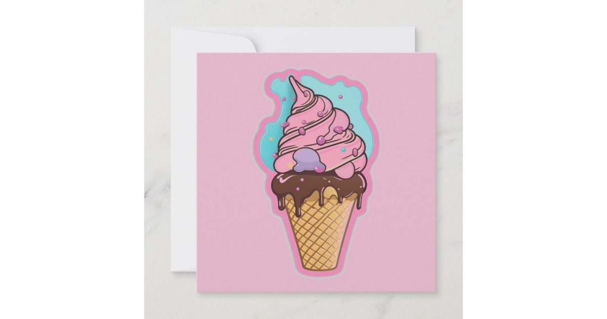 Ice Cream Cone Card Zazzle