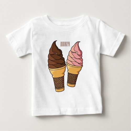 Ice cream cone cartoon illustration  baby T_Shirt