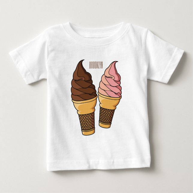Ice cream cone cartoon illustration  baby T-Shirt (Front)