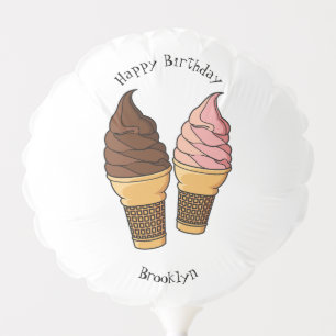 Ice cream cone cartoon illustration balloon