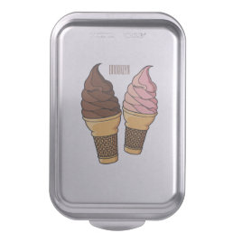Ice cream cone cartoon illustration  cake pan