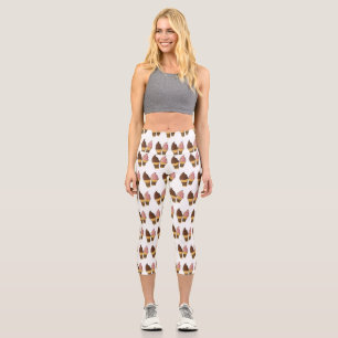 Ice cream cone cartoon illustration capri leggings