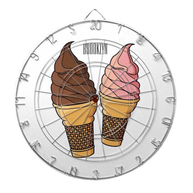 Ice cream cone cartoon illustration  dart board (Front)