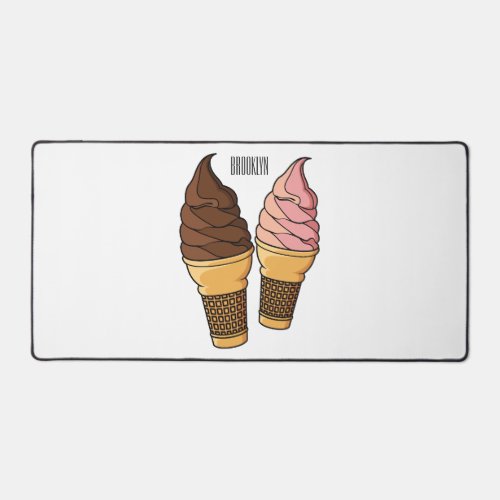 Ice cream cone cartoon illustration  desk mat