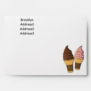 Ice cream cone cartoon illustration envelope