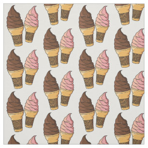 Ice cream cone cartoon illustration fabric