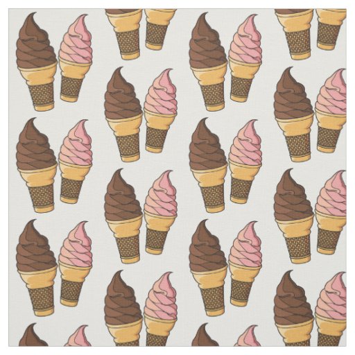 Ice cream cone cartoon illustration fabric