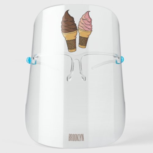 Ice cream cone cartoon illustration face shield