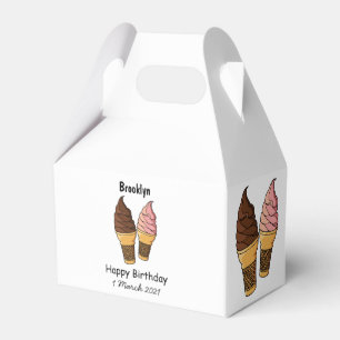 Ice cream cone cartoon illustration favor boxes
