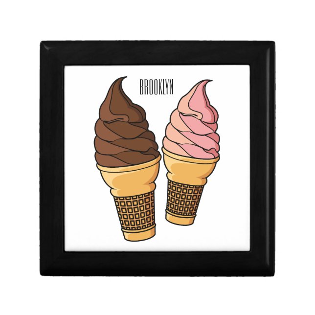Ice cream cone cartoon illustration  gift box (Front)