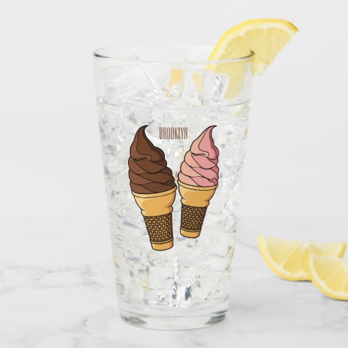 Ice cream cone cartoon illustration  glass