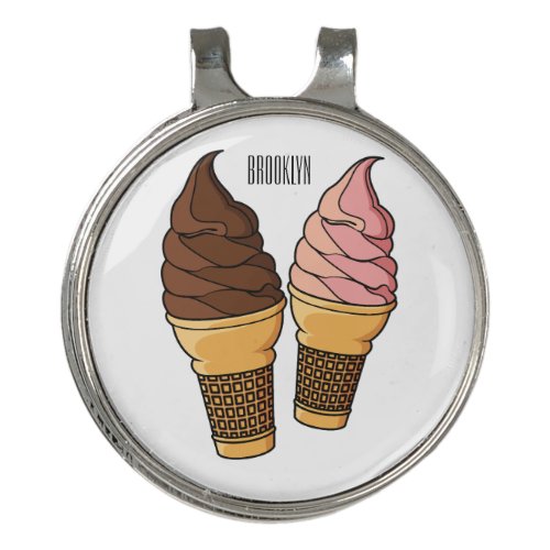 Ice cream cone cartoon illustration  golf hat clip