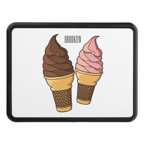 Ice cream cone cartoon illustration  hitch cover