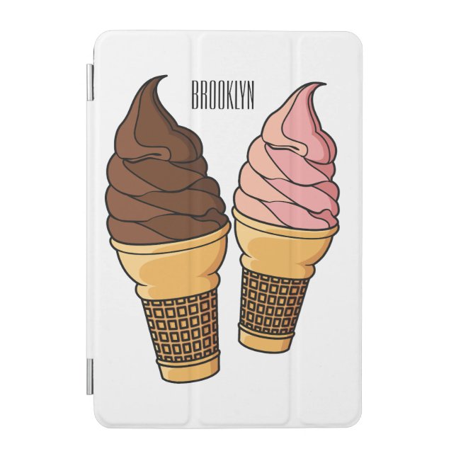 Ice cream cone cartoon illustration  iPad mini cover (Front)