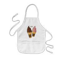 Ice cream cone cartoon illustration  kids' apron