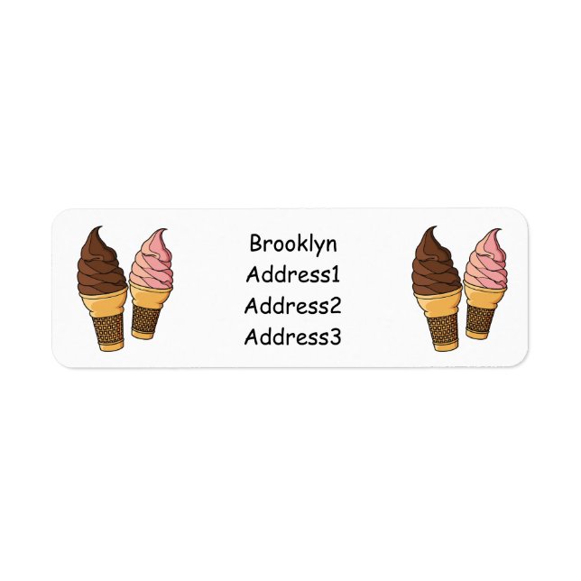 Ice cream cone cartoon illustration label (Front)