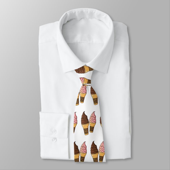 Ice cream cone cartoon illustration  neck tie (Tied)