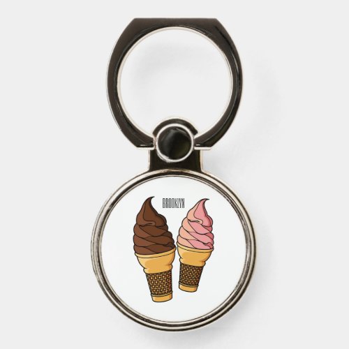 Ice cream cone cartoon illustration  phone ring stand
