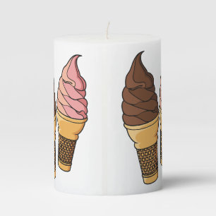 Ice cream cone cartoon illustration pillar candle