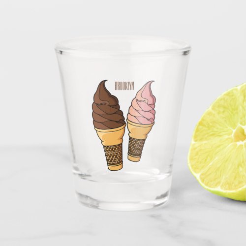 Ice cream cone cartoon illustration  shot glass