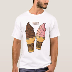 Ice cream cone cartoon illustration  T-Shirt