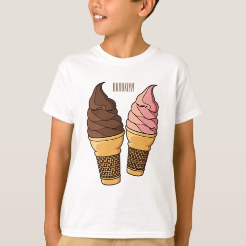 Ice cream cone cartoon illustration  T_Shirt