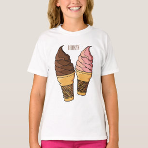 Ice cream cone cartoon illustration T-Shirt