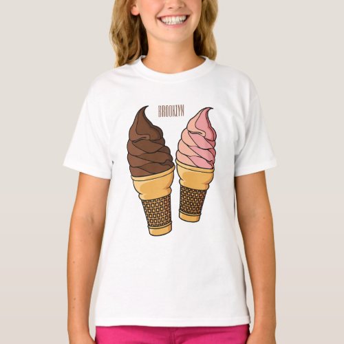 Ice cream cone cartoon illustration  T_Shirt