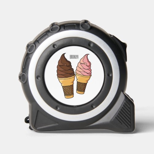 Ice cream cone cartoon illustration  tape measure