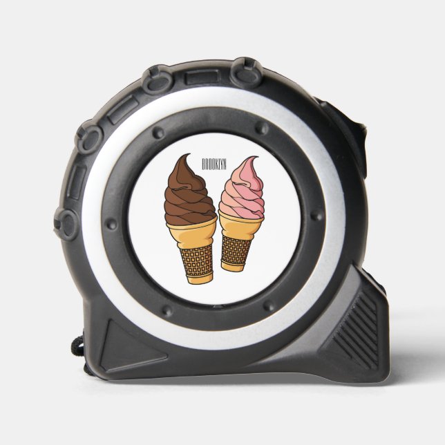 Ice cream cone cartoon illustration  tape measure (Front)