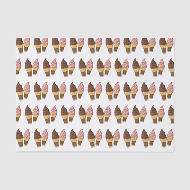 Ice cream cone cartoon illustration  tissue paper (Front)