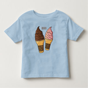 Ice cream cone cartoon illustration  toddler t-shirt