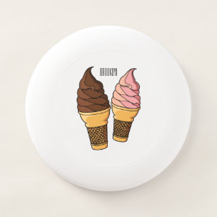 Ice cream cone cartoon illustration Wham-O frisbee