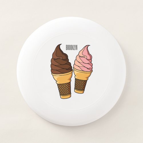Ice cream cone cartoon illustration  Wham_O frisbee