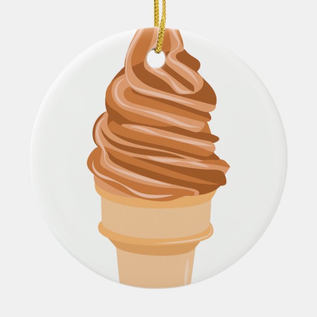 Ice Cream Cone Ceramic Ornament (Front)