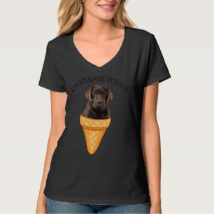 Ice Cream Cone Chocolate Labrador Retriever Dog Pu T-Shirt