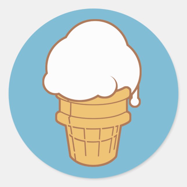 Ice Cream Cone Classic Round Sticker (Front)
