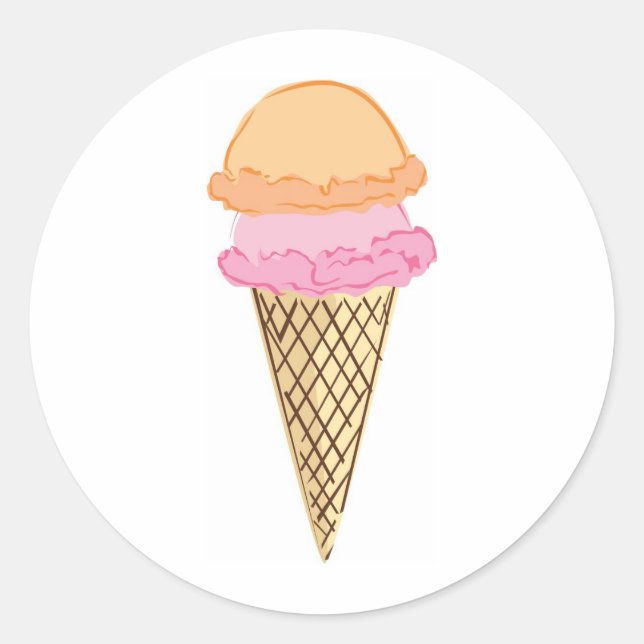Ice Cream Cone Classic Round Sticker (Front)