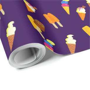 Ice Cream Cone Cornet Pattern Summer Food Funny Wrapping Paper