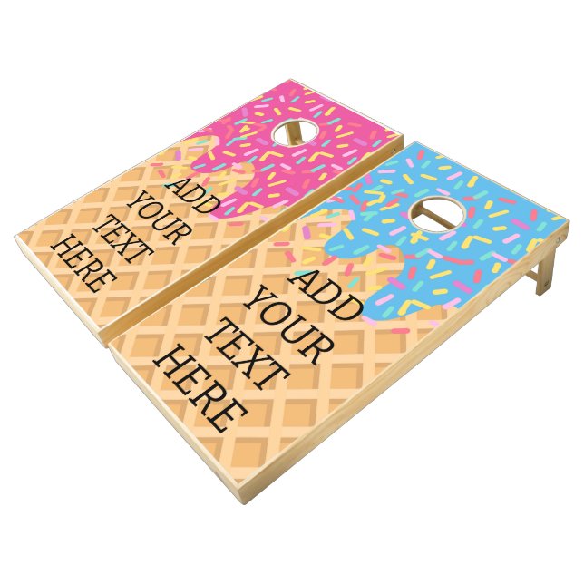 Ice Cream Cone Cornhole Gift Set (Angled)