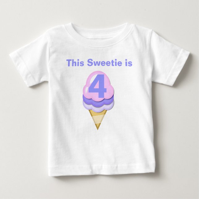 Ice Cream Cone Customizable Birthday T-shirt (Front)