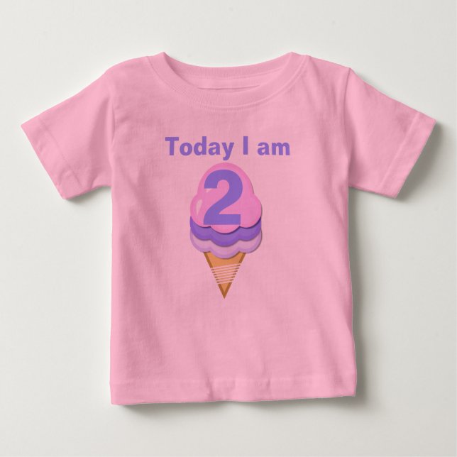 Ice Cream Cone Customizable Birthday T-shirt (Front)
