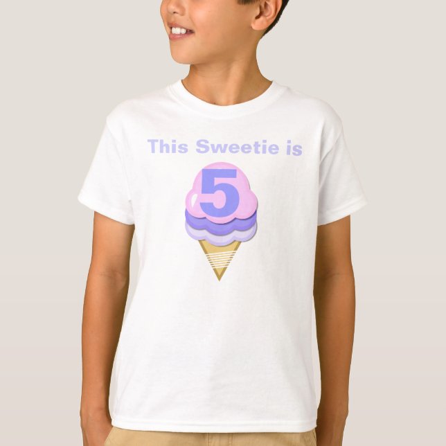 Ice Cream Cone Customizable Birthday T-shirt (Front)