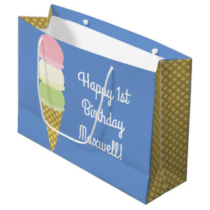 Ice Cream Cone Cute 1st Birthday Gift Bag